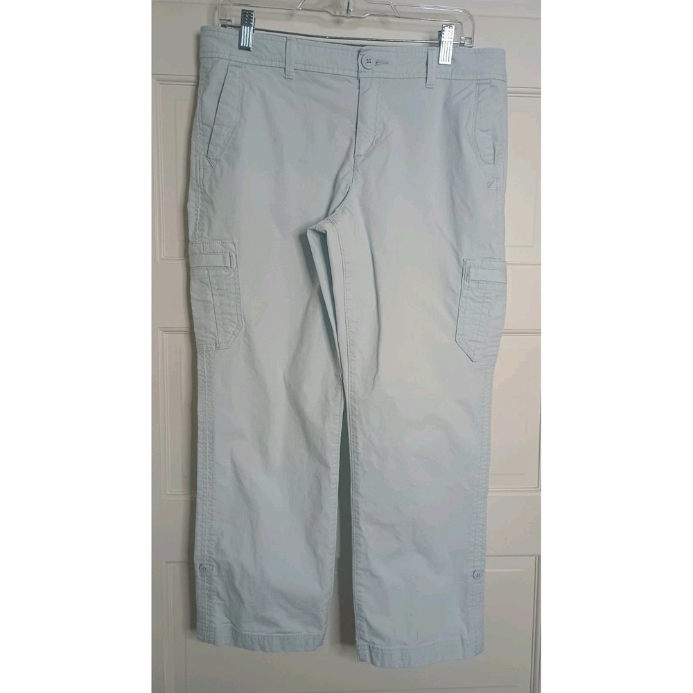 Eddie Bauer Women's Ripstop Cargo Roll Tab Hiking Pants Size 10 Light Blue Camp - Picture 3 of 16